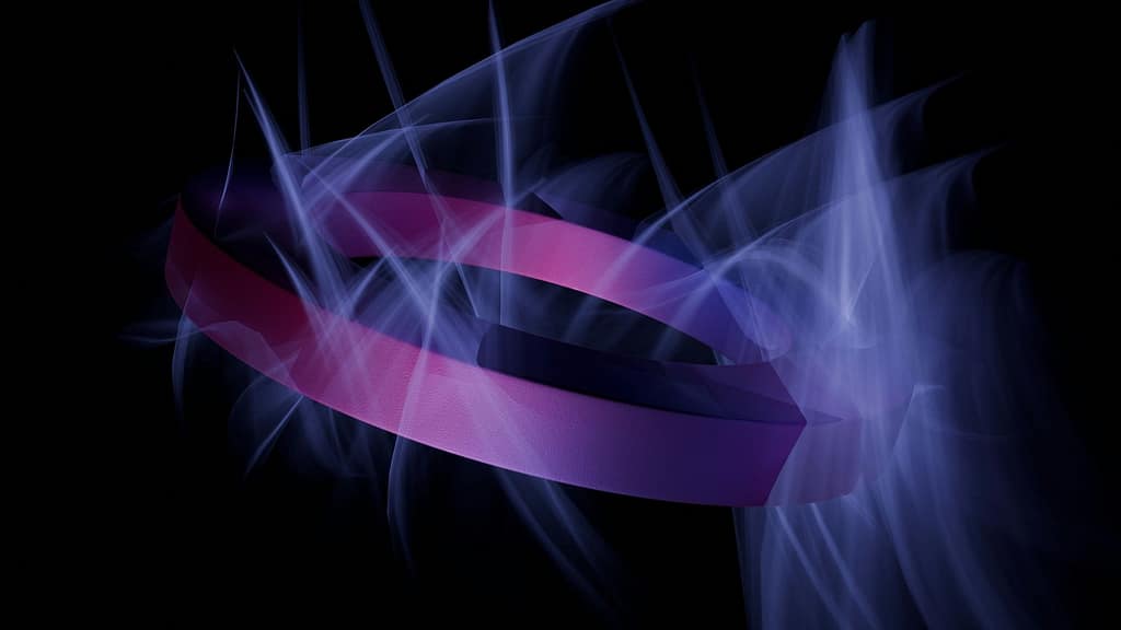 Violet Smoke Ribbons Curling in Dark Air