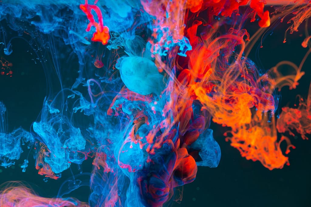 Neon Paint Splash Explosion Frozen on a Black Canvas