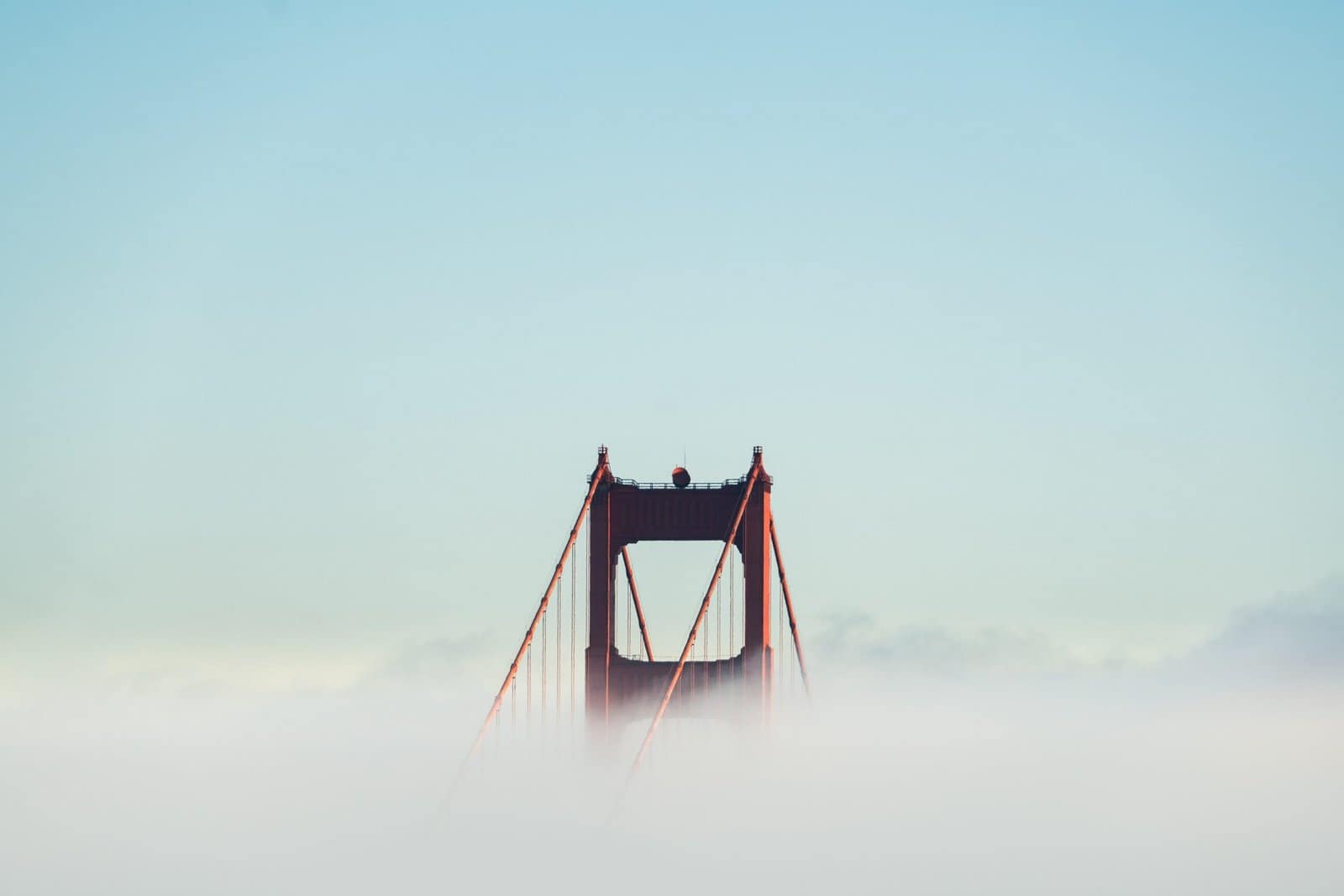 San Francisco Golden Gate Bridge in Evening Fog