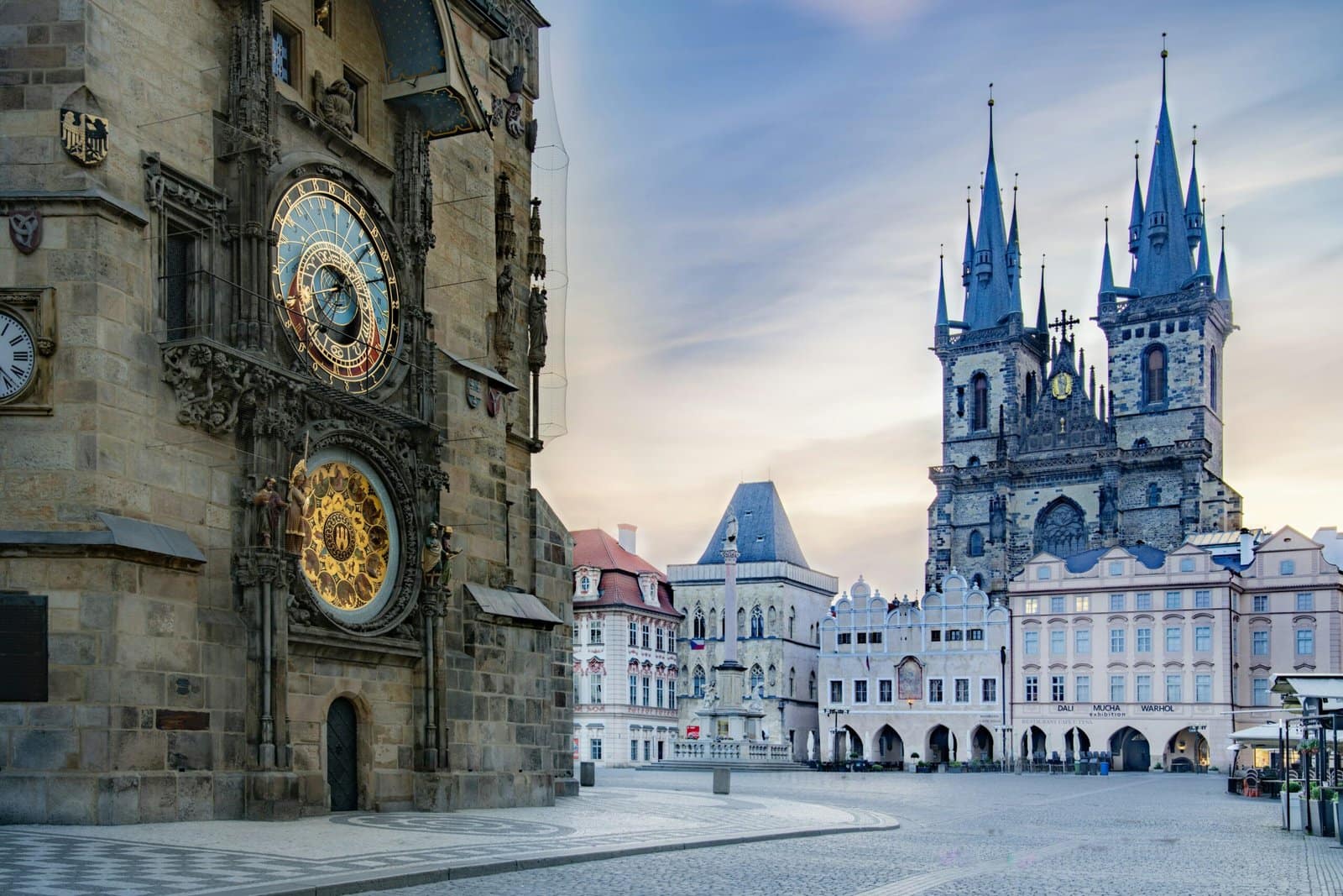 Prague Old Town Square in Golden Morning Light