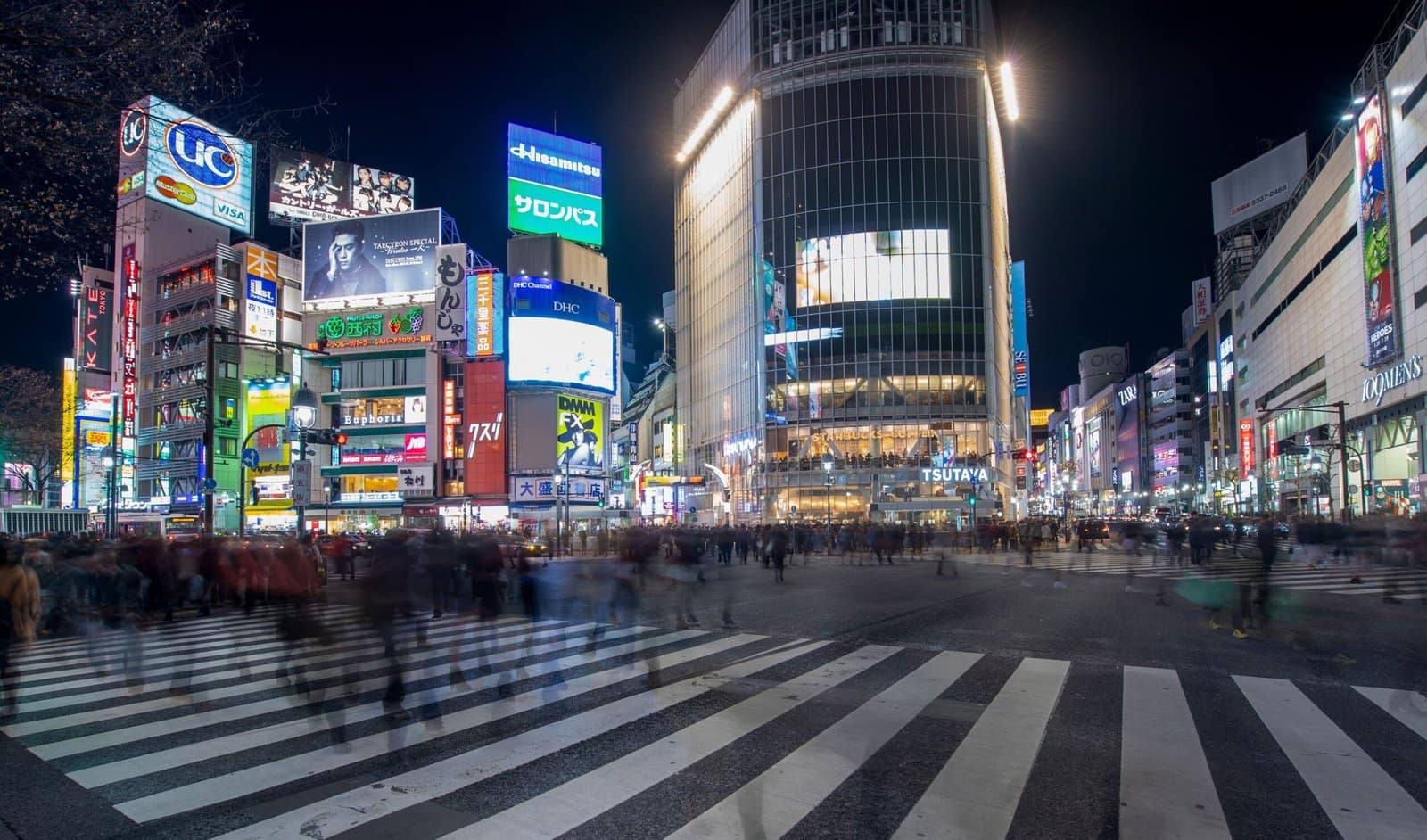 Tokyo Crossing at Night under Electric Neon