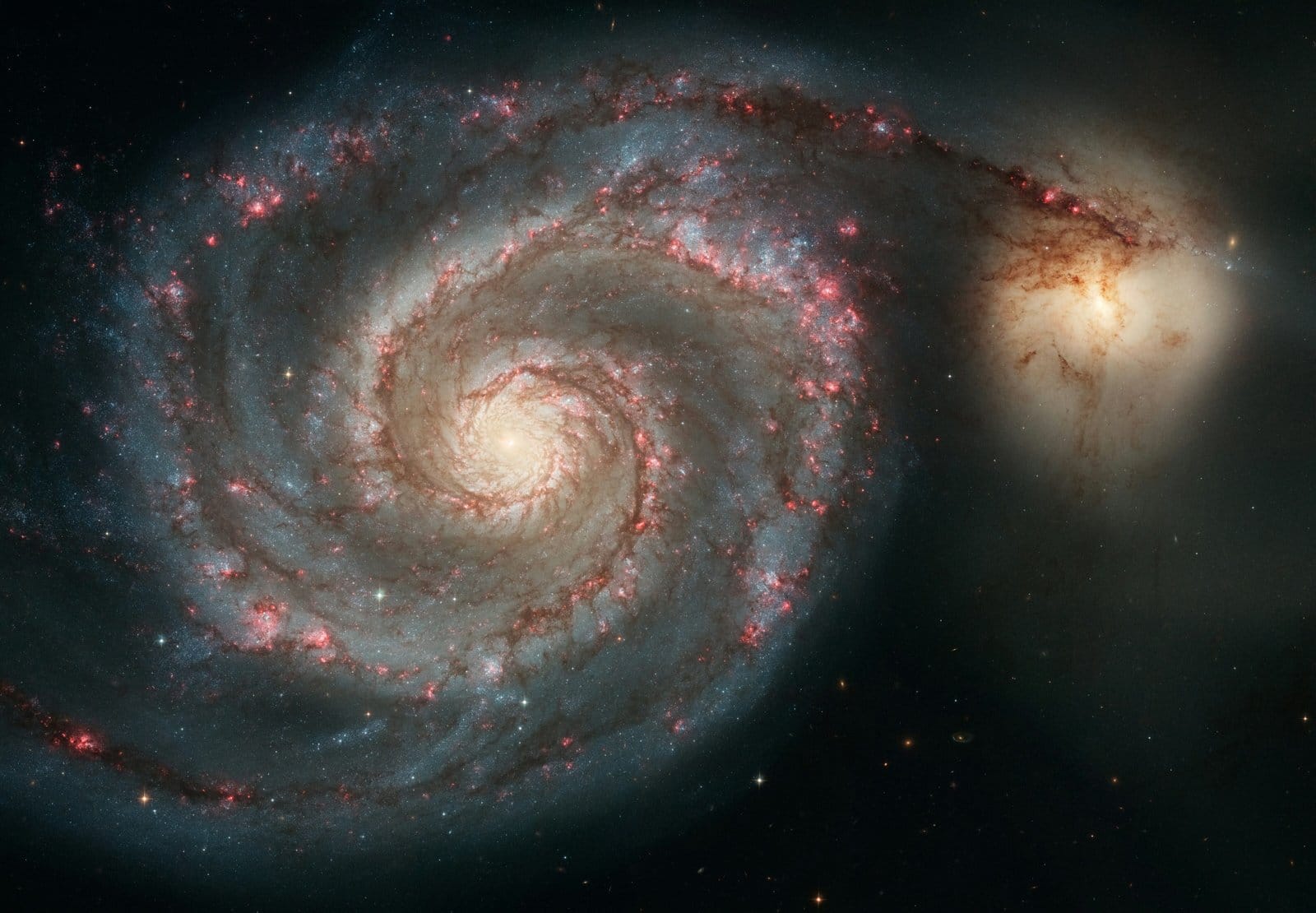 Whirlpool Galaxy Spiraling Through Deep Space