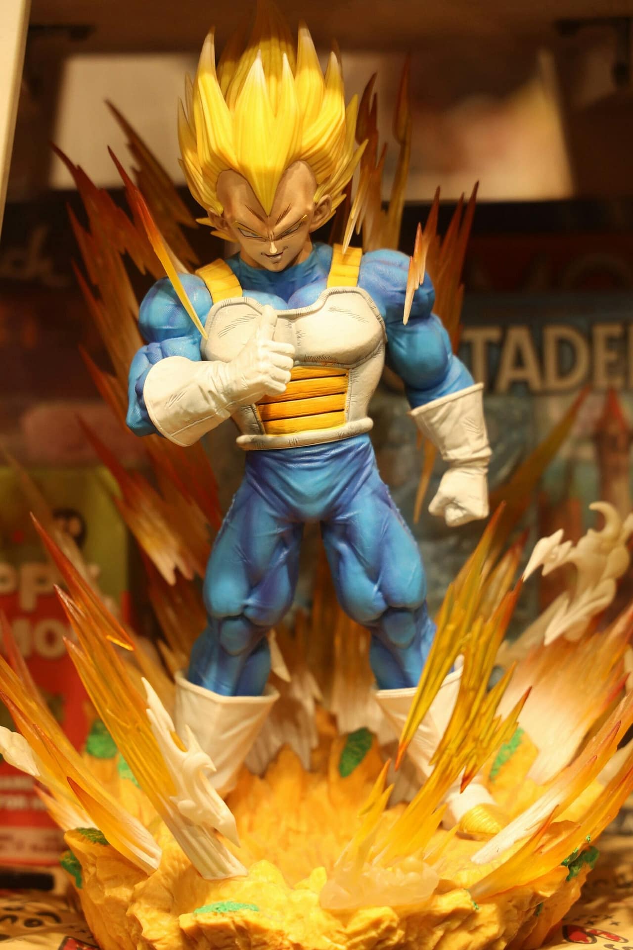 Vegeta Surrounded by Golden Energy Blast