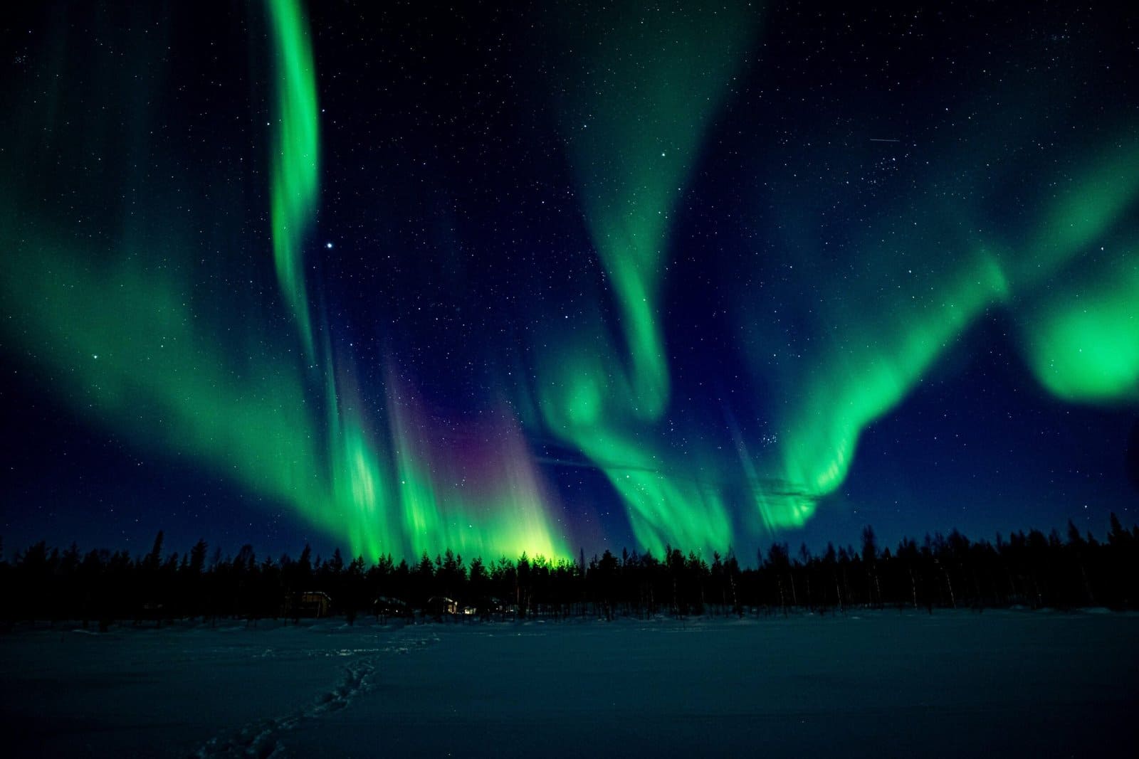 Aurora Borealis Dancing Over a Frozen Lake