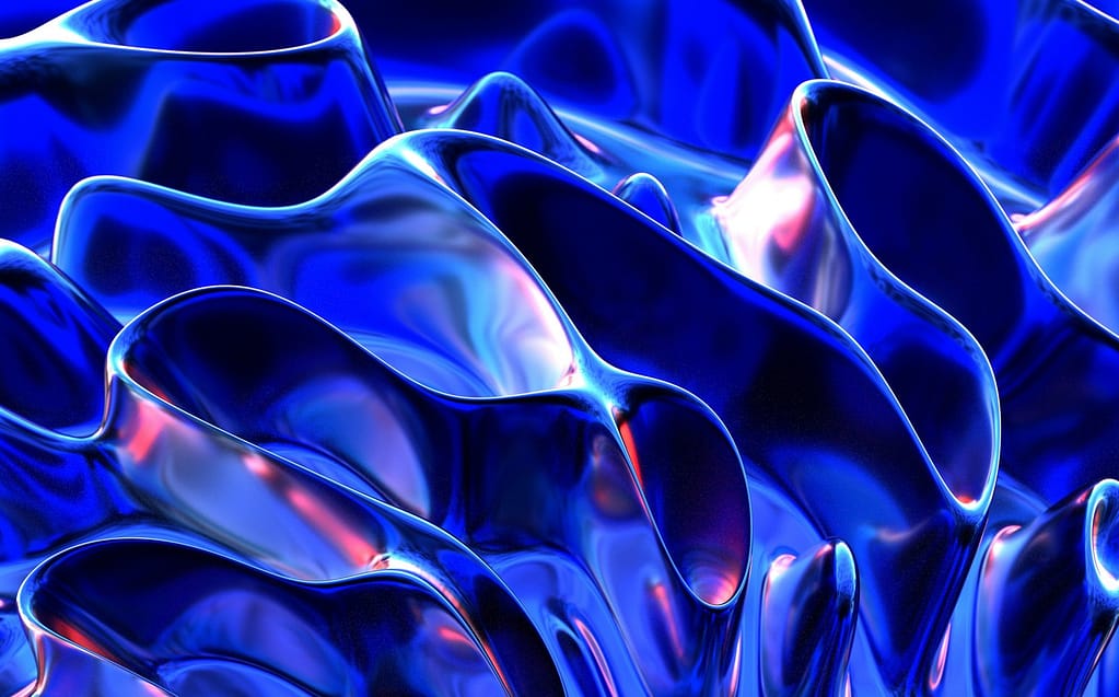 Liquid Metal Waves in Silver and Blue