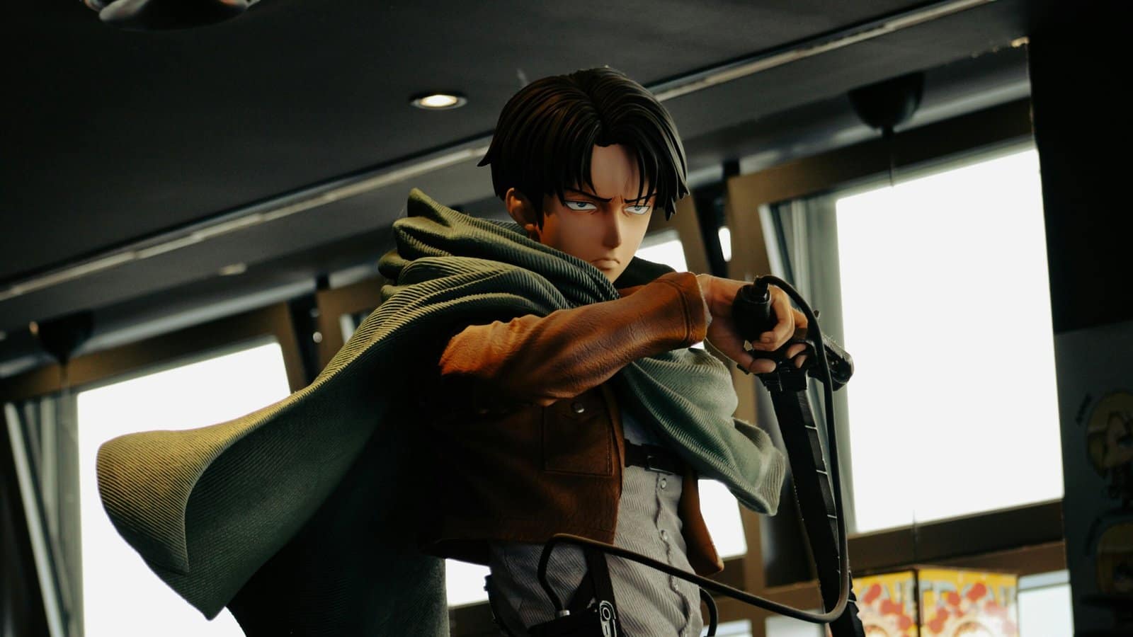 Anime Warrior in a Dynamic Pose with a Cape