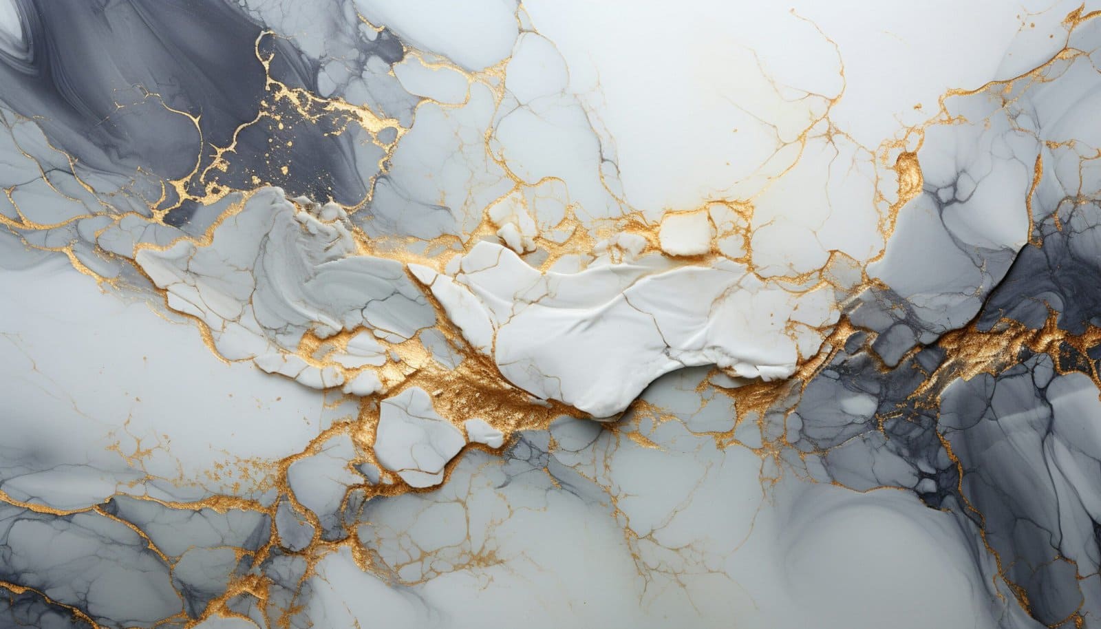 Cracked Marble Veins with Golden Light Seeping Through