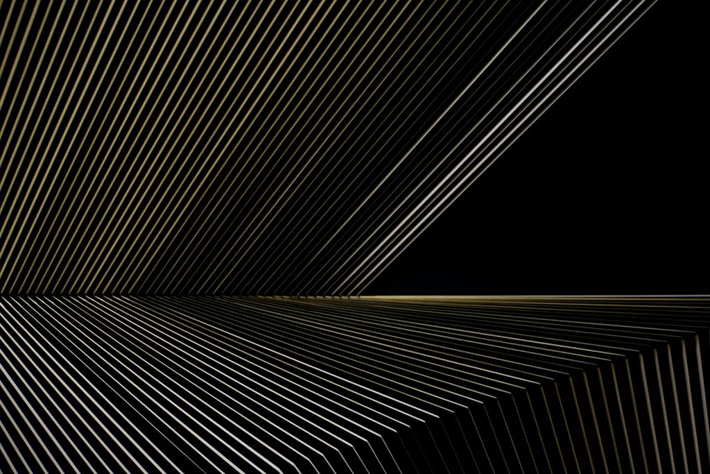 Golden Geometric Lines on Dark Canvas