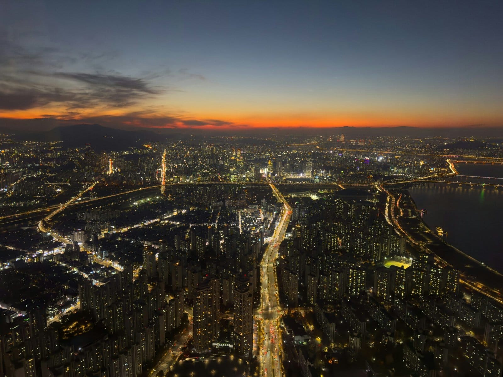Seoul City Skyline Shining at Blue Hour